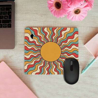 Mouse Pad Retangular Antiderrapante 21x18 Sol Colorido Raios
