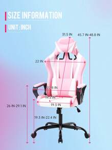 Office Chair Gaming Chair Desk Chair Ergonomic Racing Executive With Lumbar Support Adjustable Stool Swivel Rolling Computer Chair For Adults - 粉色 - 查看 4