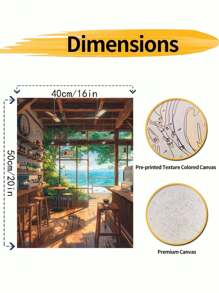 1 套 40*50 厘米个性化绘画 DIY 数字油画无框套件，适用于餐厅、客厅、卧室装饰、节日和生日礼物 - 棕色 - 查看 2