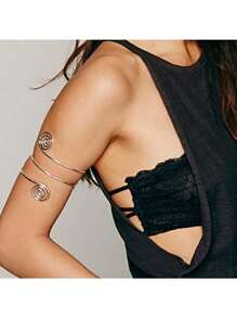 AVYRING 6 Pieces Arm Cuff Upper Arm Band Cuff Bracelet Minimalist Simple Swirl Open Wide Wire Bracelets For Women Adjustable Arm Bangle Bracelets Set - Multicolor - View 2