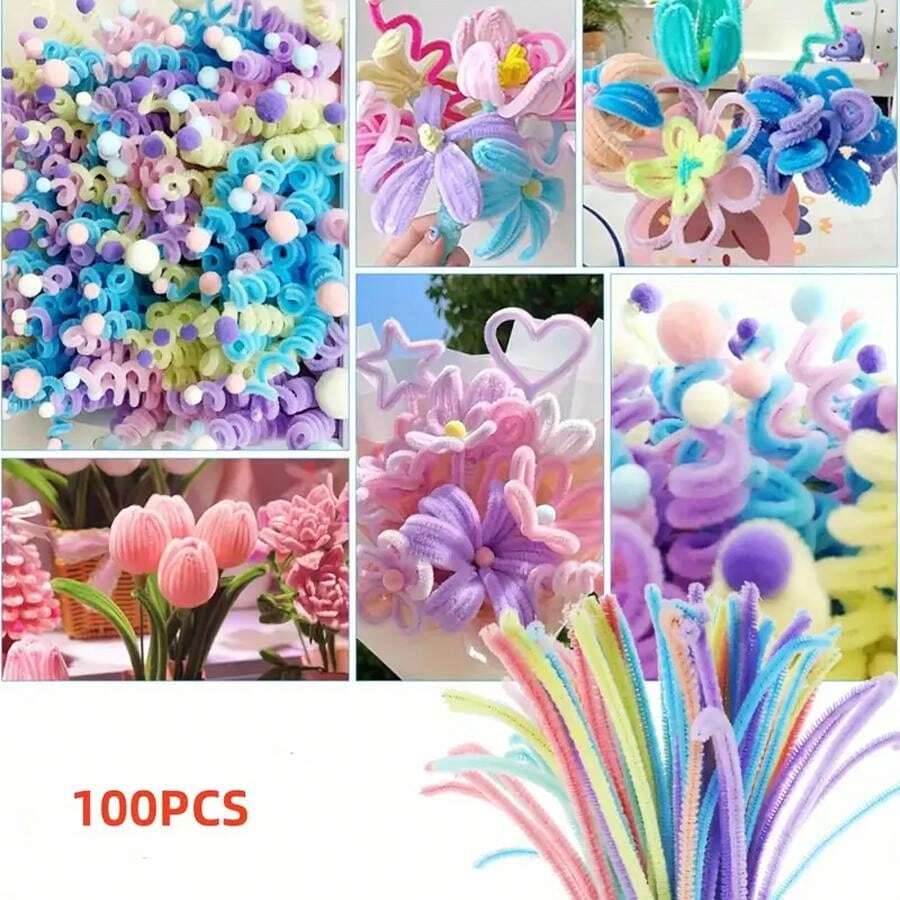 200 Fils Chenille 9mmx30cm - 20 Couleurs - Pour Artisanat Enfants, Décorations & Projets Créatifs