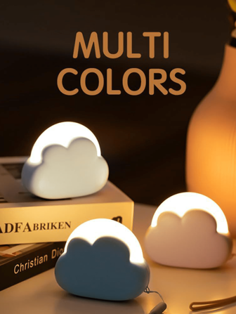 1pc Dimmable Rechargeable Cloud Night Light With 4 Intensities And Silicone Cord, Adorable Cloud Shape LED Night Light For Bedroom Creative Gift