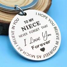 1pc Stainless Steel Key Chain, Family Gift For My Niece Valentine's Day Valentines