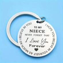 1pc Stainless Steel Key Chain, Family Gift For My Niece Valentine's Day Valentines