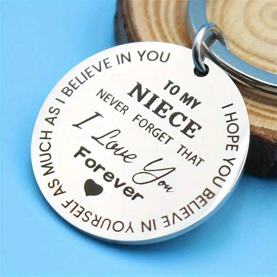 1pc Stainless Steel Key Chain, Family Gift For My Niece Valentine's Day Valentines