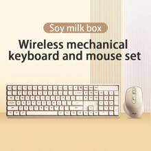 Aigo CK104 60% Compact 2.4G Wireless Mechanical Keyboard And Mouse Set, Red Axis 106-Key Gaming Keyboard With Numeric Keypad,4-Button Ergonomic Mouse For Office/Games. Soy Milk Box - Soy Milk Box Red Axis - View 11