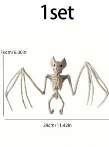 1 套万圣节装饰逼真蝙蝠骨架，恐怖蝙蝠骨架，鬼屋舞台氛围道具，家居装饰挂件，适用于万圣节派对背景装饰