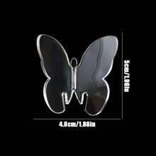 5/10 件透明蝴蝶酒杯卡装饰亚克力饮料标签鸡尾酒杯卡婚礼生日节日派对装饰 - 無色 - 查看 2