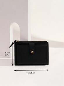 1pc Carteira curta simples e personalizável, couro PU, fecho de pressão, carteira curta casual, portátil, multifuncional, leve, funcional, moda prática, colorida, adorável, contraída, minimalista, lazer, negócios, casual, família, amigos, avós, achados infantis, moda de inverno, presente de Natal/feriado, presentes personalizados para mulheres, presentes ideais para ele, ela, namorada, família, amigos, aniversários, natal, inverno, outono/outono, feriado/férias, escola