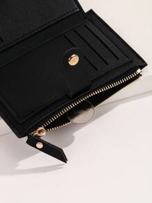 1pc Carteira curta simples e personalizável, couro PU, fecho de pressão, carteira curta casual, portátil, multifuncional, leve, funcional, moda prática, colorida, adorável, contraída, minimalista, lazer, negócios, casual, família, amigos, avós, achados infantis, moda de inverno, presente de Natal/feriado, presentes personalizados para mulheres, presentes ideais para ele, ela, namorada, família, amigos, aniversários, natal, inverno, outono/outono, feriado/férias, escola