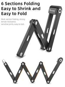 1 件 WEST BIKING 自行车折叠锁防盗钥匙锁，适用于山地车和电动自行车