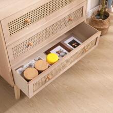 31.5 "3-Drawers Rattan Storage Cabinet Rattan Drawer,For Bedroom,Living Room - Natural Oak - View 7