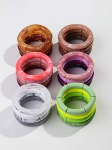 4 piezas/Set pulsera telescópica acrilica flexible y colorida de para uso casual de mujeres