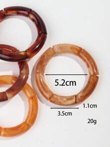 4 piezas/Set pulsera telescópica acrilica flexible y colorida de para uso casual de mujeres