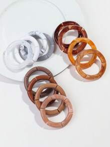 4 piezas/Set pulsera telescópica acrilica flexible y colorida de para uso casual de mujeres