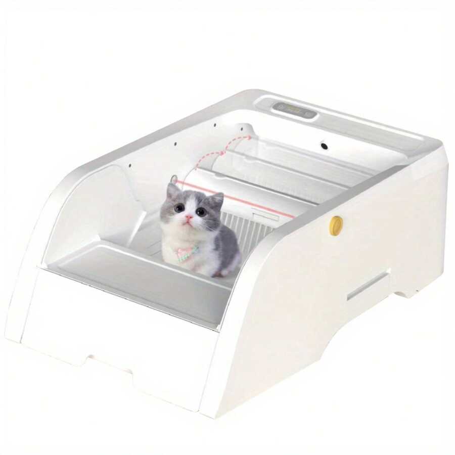Large Open Litter Box For Cats Of All Sizes, Easy Maintenance And Peace