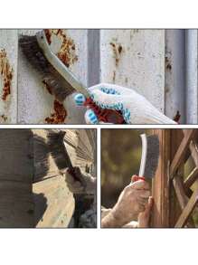 3PCS Heavy Duty Wire Hand Brush Stainless Steel Bristles Rust Paint Metal Removal - 3PCS - View 3