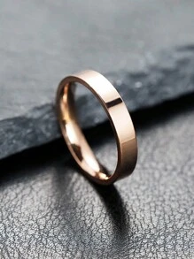 1 件扁平光滑戒指 4 毫米宽中性男士戒指女士戒指简约个性化风格结婚戒指适合日常佩戴 - 寬度0.4cm戒指 - 查看 21