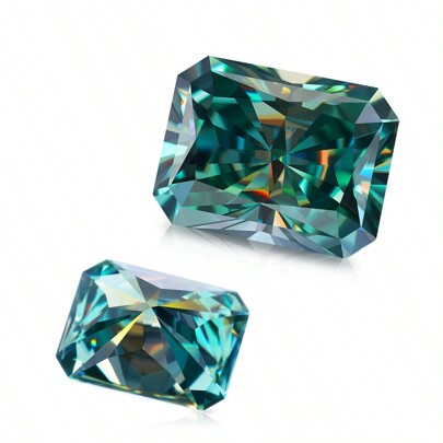 1pc High Quality Moissanite Radiant Cut Loose Gemstone, Suitable For Jewelry Making