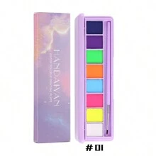 QIBEST 1pc 万圣节水溶性人体彩绘霜 ins 化妆品 UV 荧光八色眼影霜脸部彩绘板人体彩绘风格适合卡通、前卫、ins、节日艺术创意设计 - 彩色 - 查看 11