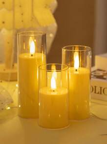 1pc Flameless LED Candle Light (Battery Included), Home Decor Electronic Candle Lamp, Suitable For Wedding Decoration, Dining Table Decor, Birthday, Party, Valentine's Day And Other Holiday Decoration, Can Be Used As Lighter Candle, Electronic Lighter Candle, Candlelight Dinner, Wishing Candle, Christmas Decoration Candle Light - Yellow Light - View 10