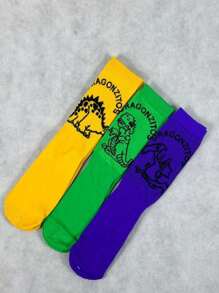 Set de 3 Pares de Calcetas DRAGONCITOS - Amarillo - Ver 1