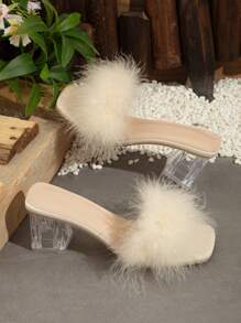 A Pair Of Teens' Sandals, High Heels, Princess Shoes, Medium And Large Shoes,Small Heels, Flower Dance Shoes, 2024 Summer New Item - Beige - View 4