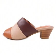 Dravanna Closed Brown Square Low Heel Clog - Rỉ Nâu - Xem 4