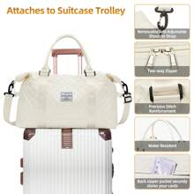 Large Travel Duffel Bag, Sports Tote Gym Bag, Shoulder Weekender Overnight Bag For Women With Wet Pocket - trắng - Xem 5