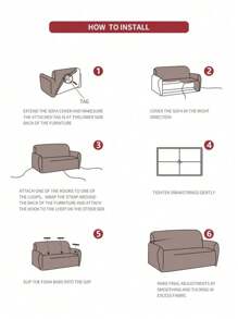1 PC Sofa Cover All Inclusive Universal Set Jacquard All Season Universal Type Slouchy Cat Scratch Resistant - Brown - View 4