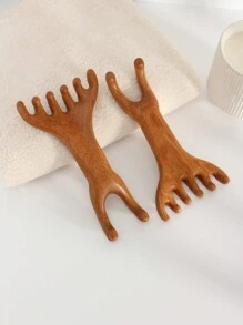 1pc Sandalwood Facial Beauty Massage Comb Double-Sided Massage Tool,Hair,Hair Tools,Hair Care,School,Back To School,Travel,Travel Essentials,Home Essentials,Spa,Massage Tool,Massage,Massager,Spa