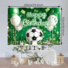 1 件 生日快乐派对背景、足球生日派对装饰、足球比赛背景横幅、足球主题派对用品、足球生日派对装饰/乙烯基、圣诞节 - 彩色 - 查看 4