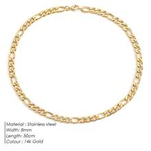 Diamday 1PC Link Chains Necklace Stainless Steel Chain For Women Collar Gift Jewelry Chain Choker 4MM/6MM/8MM - A - Xem 20