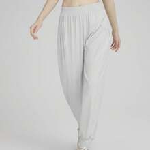 SLOLI Loose Fit Quick Dry Yoga Jogger Pants For Women - Light Grey - View 6