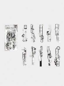 MOCARD 20pcs/Pack Vintage Collage Stickers For Scrapbooking, DIY Crafting, Holiday Gifts, Personalized Stationery Back To School School Supplies - Black - View 9