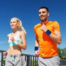 2pcs Sweatbands Sports Wristband For Men & Women - Moisture Wicking Athletic Terry Cloth Sweatband For Tennis, Basketball, Running, Gym, Working Out Gym Accessories
