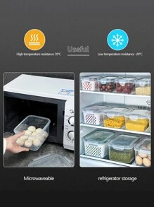 1pc Airtight Food Storage Container - White - View 7