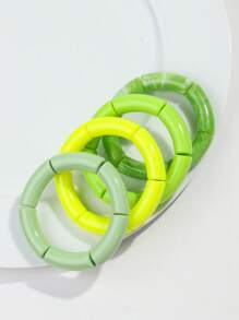 4 piezas/Set pulsera telescópica acrilica flexible y colorida de para uso casual de mujeres