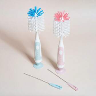 Rengöringsborste för nappflaskor och koppar, mångsidig nylonflaskaborste och bröstvårtor