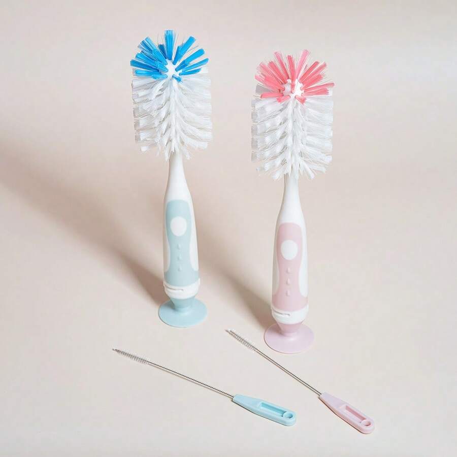 Baby Bottle & Cup Cleaning Brush, Multipurpose Nylon Bottle Brush & Nipple Brush - Grey - View 1