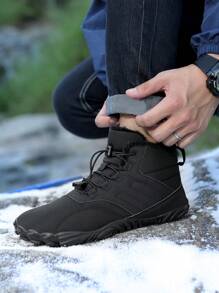 Men's And Women's Models Of Padded Cold Snow Boots Splash-Proof Wear Winter Snow Mountain Hiking Shoes - Black - View 3