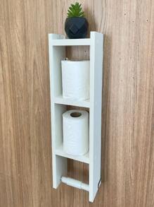 Nicho para banheiro com porta papel higiênico mdf cor branca