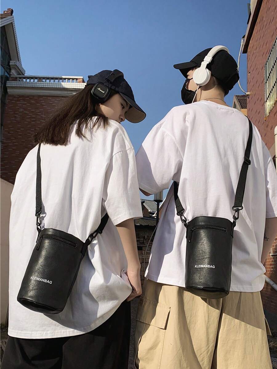 2024 青年潮流圆柱形迷你斜挎包，男女通用休闲单肩包 - 彩色 - 查看 1
