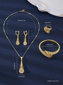 Modernes neues Design Hypoallergener 18k Schmuckset, Damen Party Hochzeit Versammlungs Zirkonia Schmuckset