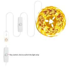 1 cuộn 3,28ft, 2 cuộn 32,8ft, đèn LED dây 5V trắng/trắng ấm có nút công tắc, đèn LED dây linh hoạt USB dùng trang trí nhà cửa, thích hợp cho đèn nền TV, phòng ngủ, tủ quần áo, nhà bếp, tủ bếp, đèn trang trí DIY. - Đơn sắc - Xem 4