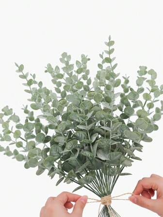 20PCS Eucalyptus Stems Artificial Green Eucalyptus Stems Eucalyptus Leaves Decor Eucalyptus Branches Fake Eucalyptus With Fake Leaves 38Cm Faux Eucalyptus Stem For Vase Wedding Bouquet Home Decoration Decoration, Valentine Day, Gift