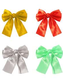 4 piezas Lazos de pelo de unicolor, Clip de pelo con lazo dulce y estilo lindo, Pinzas para el cabello con cola de caballo, Accesorios para el cabello para mujeres para fiestas y uso diario - Multicolor - Ver 38