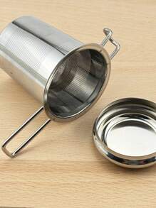 1 件带盖茶滤，可折叠双柄茶滤，带盖，返回学校
