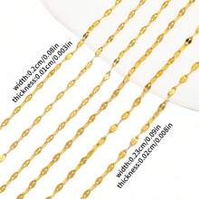 200cm Cadenas de acero inoxidable para hacer joyas DIY collares pulseras accesorios sin decoloración, cadena dorada, cuentas de labios, cadena de cuentas, cadena de gafas accesorios - cadena - Ver 38