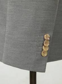 男式浅灰色 3D 针织尖头翻领双排扣西装外套 - 淺灰色 - 查看 4